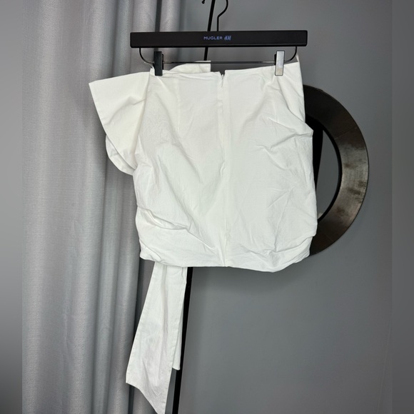 NWT Zara Woman Bloggers Fav Bow KNOTTED MINI SKIRT ZW COLLECTION White Size XS - Picture 14 of 14